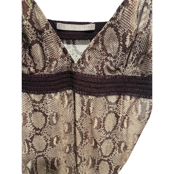 STELLA MCCARTNEY Aubergine & Beige Sheer Python Print Lingerie Body Top Size Sm - Picture 3 of 3